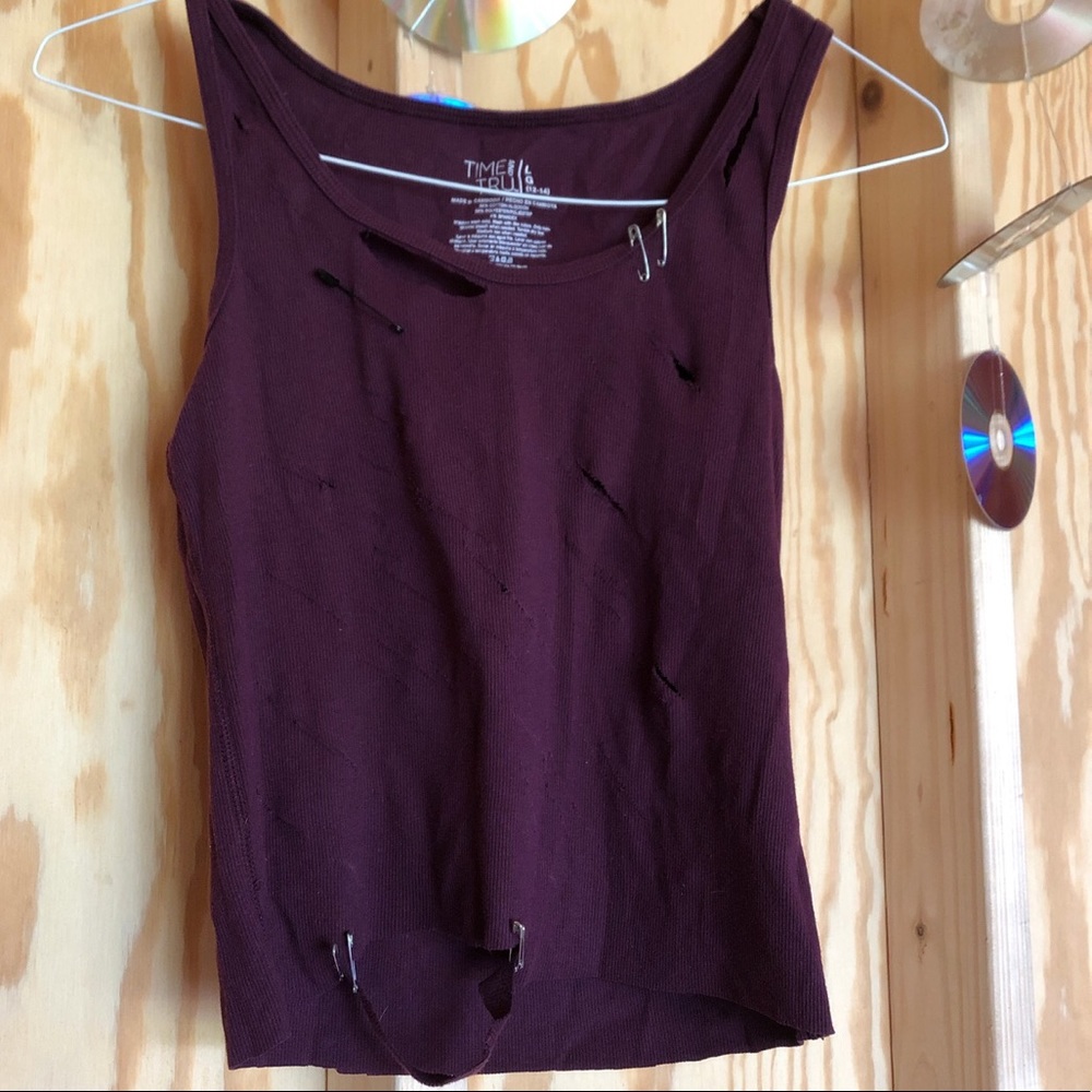 Distressed Crop Tank